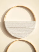 Axyaa Macrame Round Wall Hanging Tapestry: Boho Bamboo Circle Decor