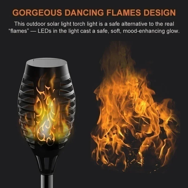 Axyaa Solar Flame Torch Lights: Flickering Waterproof Garden Outdoor Decor