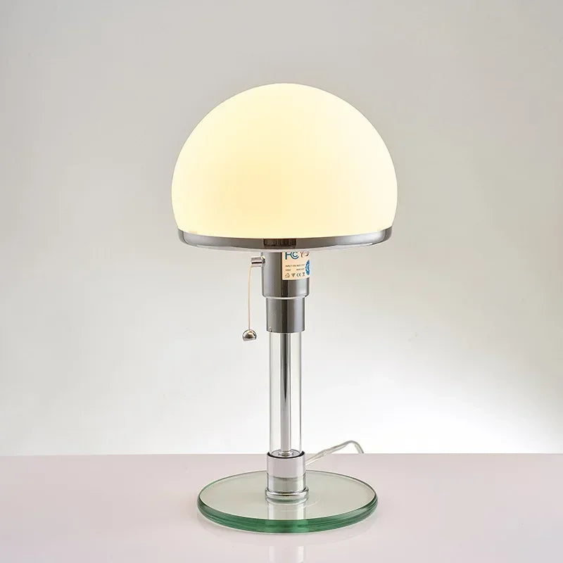Axyaa White Glass Table Lamp for Nordic Bedroom, Simple Design by Danish Designer