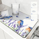 Axyaa Summer Kitchen Draining Mat: Super Absorbent Coffee Dish Drying Pad
