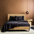 Axyaa Luxury Satin Bed Sheet Set: Queen/King Size Solid Silky Bed Linen Set