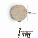 Axyaa Yellow Travertine Stone LED Wall Light Fixture for Home Interior.