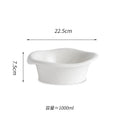 Axyaa Ceramic Edge Bowl Set for Serving, Soup, Salad, Fruit & Noodles