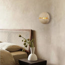 Axyaa Yellow Travertine Stone Wall Lamp - Japanese Bedroom Lighting