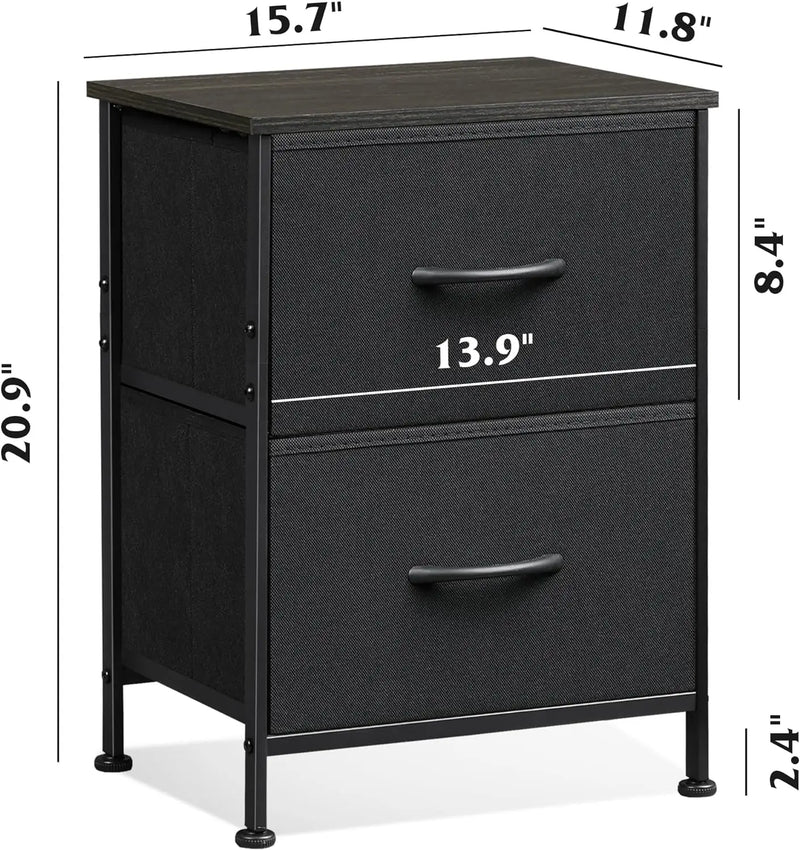 Nightstands Set of 2,End Table Side  for Bedroom, Bedside ,Small Dresser with 2 Drawers, Night Stands