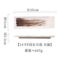 Axyaa Heart Rectangle Ceramic Sushi Plate - Personalized Rock Flat Plate