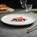 Axyaa White Comma Ceramic Dessert Plate for Molecular Cooking Display