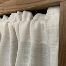 Axyaa Cotton Linen Lace Hem Short Kitchen Curtains - Nordic Style Small Window Treatment