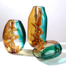 Axyaa Glass Vase - Abstract Ripple Transparent Hydroponic Flower Vase