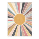 Boho Sun Wall Art Print Canvas Painting Mid Century Retro Poster Axyaa Decor