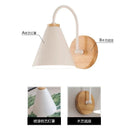 Axyaa Nordic Wood Wall Lamp Modern Bedroom Bedside Light Macaron Wall Lights