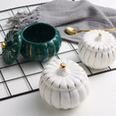 Axyaa Ceramic Pumpkin Soup Bowl with Lid for Kitchen Desserts and Stews