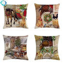 Axyaa Christmas Cartoon Animals Cushion Cover 45X45CM