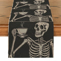 Axyaa Halloween Skull Table Runner for Kitchen Dining Decor