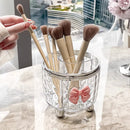 Axyaa Makeup Organizer Storage Tube with Lid Acrylic Brush Holder Cosmetic Box