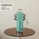Axyaa Glass Vase Double-eared Straight-tube for Flower Arrangement and Home Decor