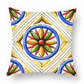 Axyaa Green Leaf Moroccan Flowers Cushion Cover 45X45cm