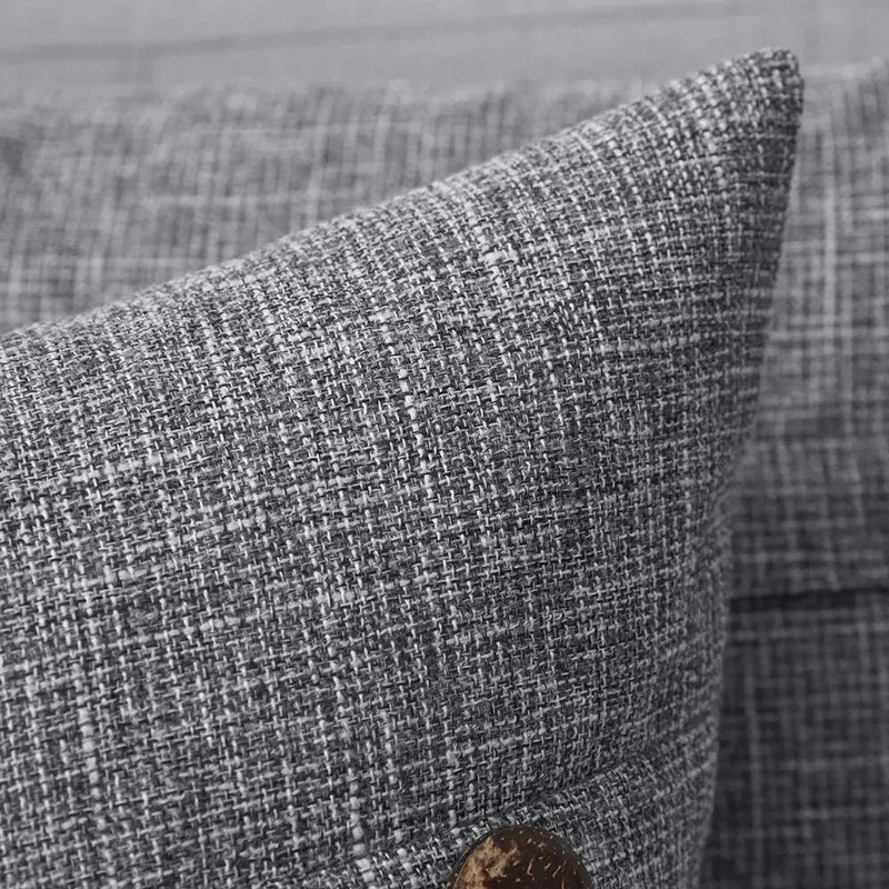 Axyaa Nordic Linen Button Pillow Cover for Living Room Sofa - 45x45cm