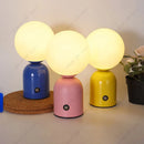 Axyaa Tricolored LED Ball-on-cylinder Rechargeable Lamp Touch Desk Light