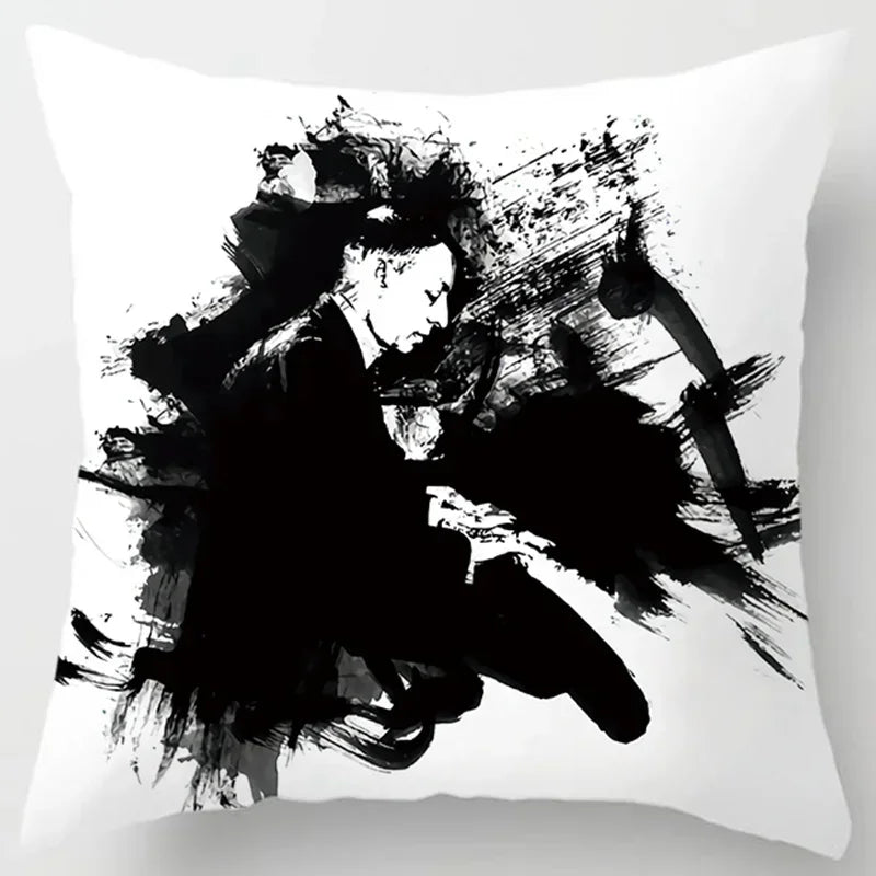 Axyaa Boho Style Ink Painting Pillow Sleeve for Home Decoration