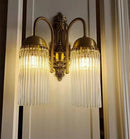 Axya Luxury Copper Crystal LED Wall Sconce for Bedroom Living Room