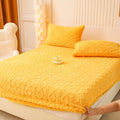 Axyaa Fleece Velvet Fitted Sheet, Thick Mattress Protector, Warm Bed Cover
