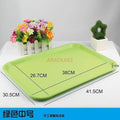 Axyaa Black & Red Plastic Serving Tray - Large Rectangular Fast Food Tea Plate