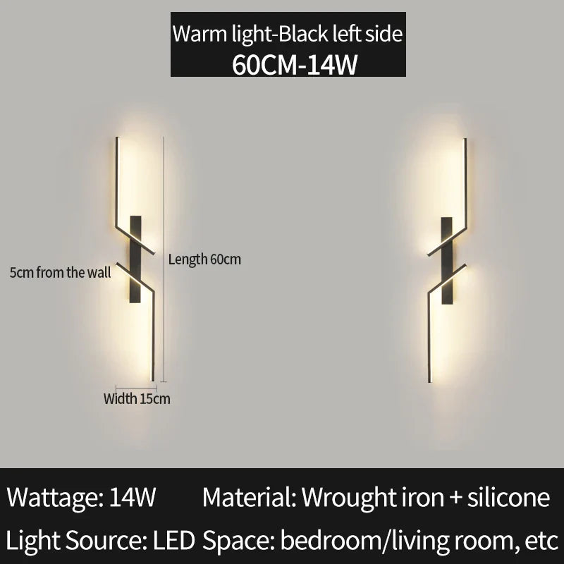 Axyaa Modern LED Wall Sconce Minimalist Bedroom Living Room Wall Lamp
