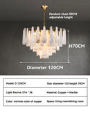 Axyaa Modern Copper Marble Pendant Light LED Chandelier for Home Decor