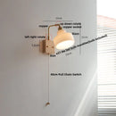 Axyaa Glass Pink LED Wall Lights Pull Chain Switch Bedside Lamp Sconce