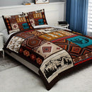 Axyaa Tribal Deer Wolf Bedding Set: Soft Breathable Duvet Cover + 2 Pillowcase, Home & Dorm Decor