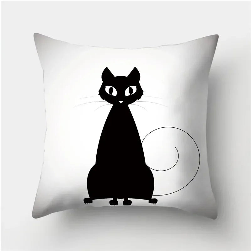 Cute Cat Cushion Cover 45x45cm - Axyaa Home Decor Pillowcases