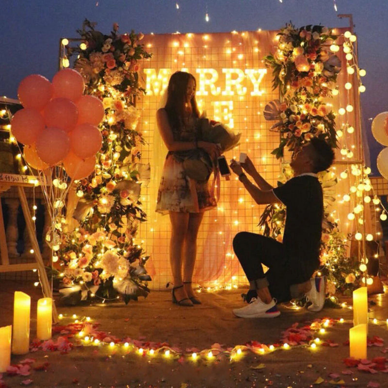 Axya LED 3D Marry Me Proposal Night Lamp for Wedding Party Decor