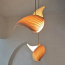 Axyaa Wing Maple Pendant Lamp Handmade Pleated Wooden Hanging Light Japanese Style