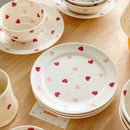 Axyaa Heart Ceramic Dinnerware Set, Plate, Bowl, Mug - Japanese Love, Valentine Gift