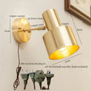 Axyaa Nordic Copper LED Wall Lamp - Pull Chain Switch - Home Decor