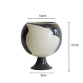 Axyaa Irregular Grain Ceramic Spherical Vase for Home Decor & Floral Arrangements