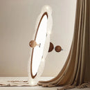 Axyaa Walnut Wood Grain LED Chandelier, Dimmable Pendant Light for Dining Living Bedroom