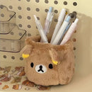 Axyaa Bear Plush Pencil Holder & Makeup Brush Container - Desktop Decor & Stationery Organizer
