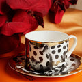 Axyaa Gold-plated Face Animal Ceramic Coffee Cup | Fine Bone Teacup | Home Decor & Gift