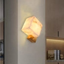 Axyaa Alabaster Wall Lamp All Copper Fixture Bedroom Staircase Headboard