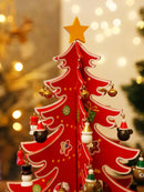 Axyaa Mini Christmas Tree Ornament Set with Snowman Hanging Decor