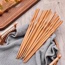 Axyaa Carbonization Bamboo Chopsticks Set - Non-slip Sushi Party Kitchen Tools