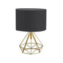 Axyaa Geometric Diamond Design Desk Lamp Black White Gold Retro Cloth Shade Table Lamps