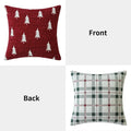 Axyaa Christmas Tree Chenille Pillow Cover, Festive Double-Sided Jacquard Design