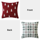 Axyaa Christmas Tree Chenille Pillow Cover, Festive Double-Sided Jacquard Design