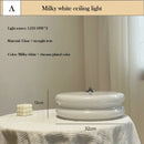 Axyaa Glass Egg Tart Ceiling Lamps - Nordic Cream Minimalist Style