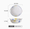Axyaa 8-inch Baking Bowl Double Ear Tableware Oven Microwave Rice Baking Salad Tray
