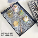 Axyaa Square Light Luxury Black Tray for Home Decor and Organization