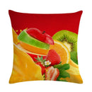 Axyaa Strawberry Kiwi Pattern Linen Pillowcase 45X45CM